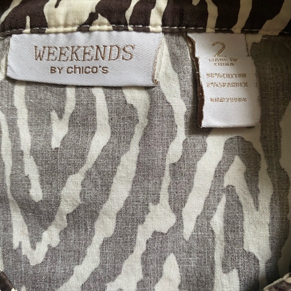 Chico's Zebra Print Top/Vest - Picture 3 of 3